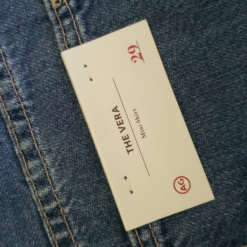 ❤ ADRIANO GOLDSCHMIED | Two Toned Denim "The Vera" Mini Skirt